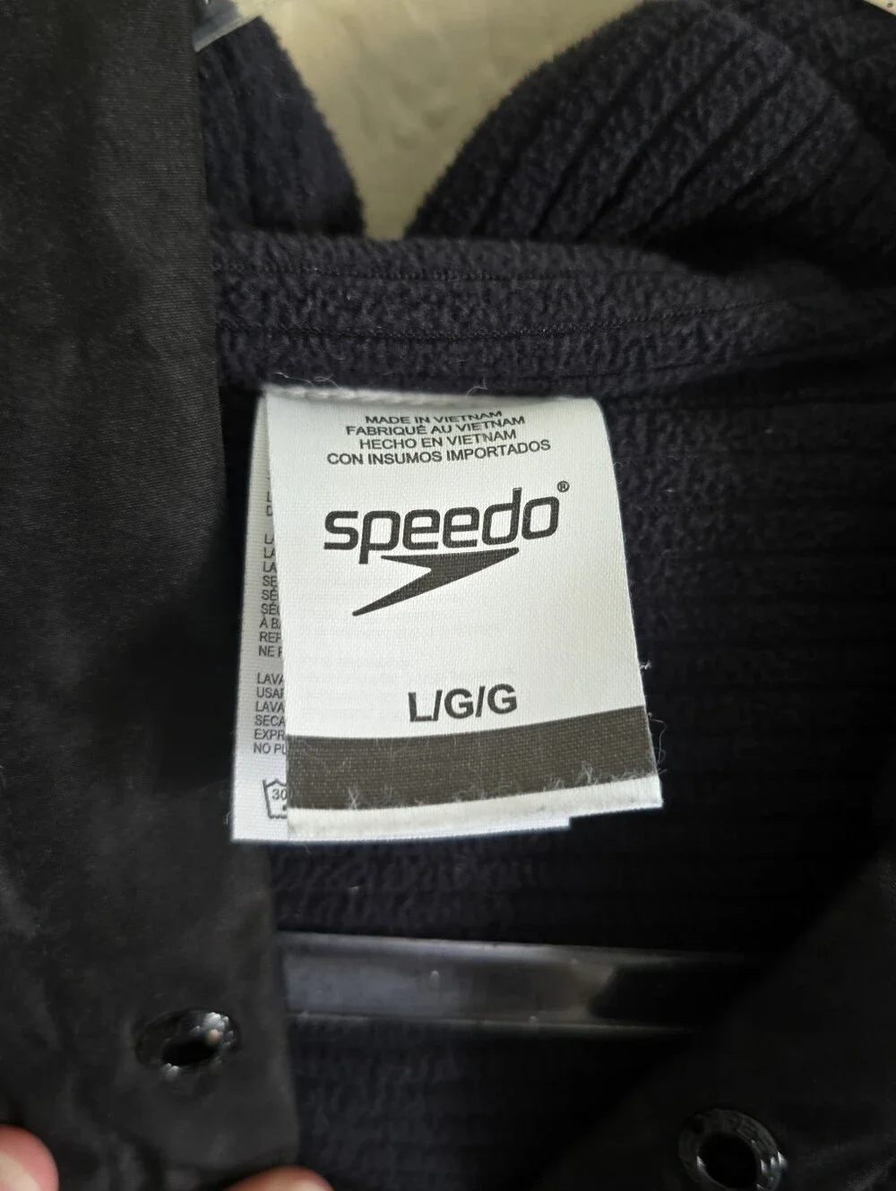 Speedo Black Swim Parka Coat with Hood Size Large - Picture 3 of 8